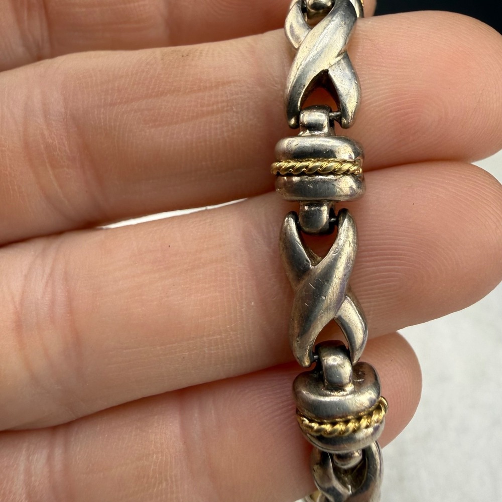 Vintage Precious Precious Sterling Silver 14K Vermeil‎ Bracelet 7"